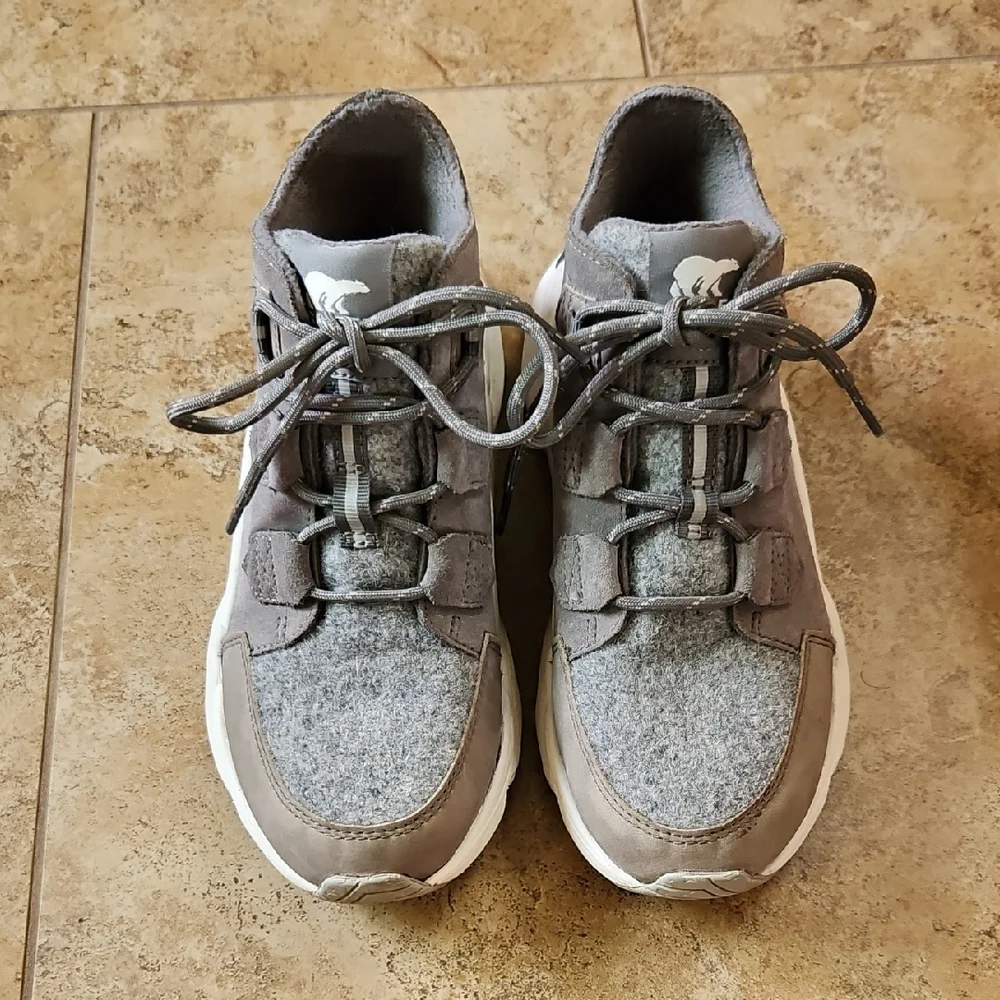 Sorel Womens Weatherproof Gray Sneakers - Picture 2 of 9